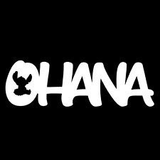 SUPERSTICKI® Ohana Aufkleber Decal Hintergrund/Maße in inch Vinyl Sticker|Cars Trucks Vans Walls Laptop| White |7.5 x 2.25 in|CCI537 von SUPERSTICKI