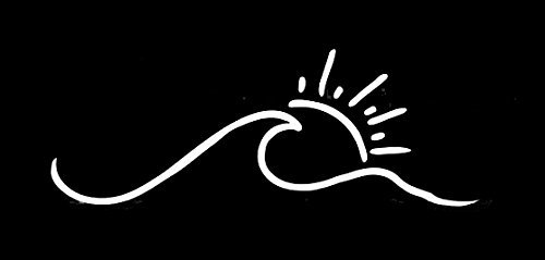 SUPERSTICKI® Sun and Waves Aufkleber Decal Hintergrund/Maße in inch Vinyl Sticker|Cars Trucks Vans Walls Laptop| White |5.5 x 2 in|CCI1553 von SUPERSTICKI
