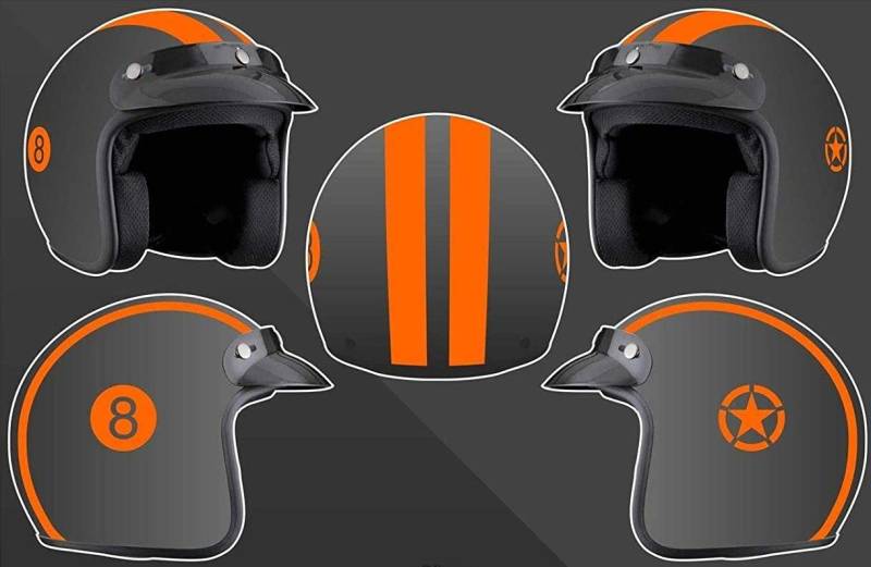SUPERSTICKI Helm Aufkleber Set 8 orange Racing Streifen Motorrad Bike Motorcycle Aufkleber Bike Auto Racing Tuning aus Hochleistungsfolie Aufkleber Autoaufkleber Tuningaufkleber Hochleistun von SUPERSTICKI