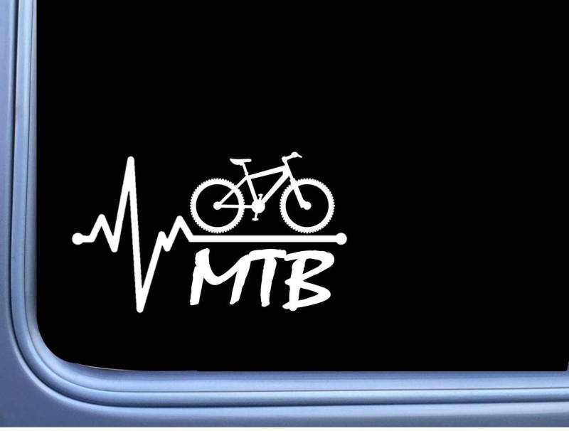 SUPERSTICKI Herzschlag MTB Mountainbike 20cm Aufkleber,Autoaufkleber,Sticker,Decal,Wandtattoo, aus Hochleistungsfolie,UV&waschanlagenfest, von SUPERSTICKI