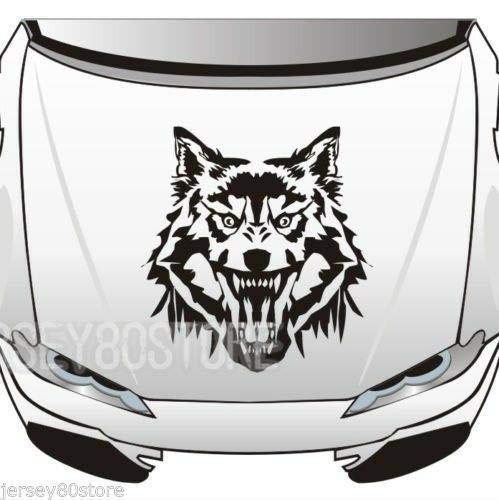 SUPERSTICKI Wolf Motorhaube 60 cm Aufkleber Autoaufkleber,Wandtattoo Profi-Qualität für Lack,Scheibe,etc.Waschanlagenfest von SUPERSTICKI