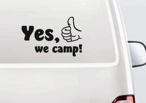 SUPERSTICKI Yes, we Camp! Daumen hoch Ca 30 Wohnmobil Camper Wohnwagen Womo Mobile Camping Autoaufkleber Sticker Womo Wowa von SUPERSTICKI