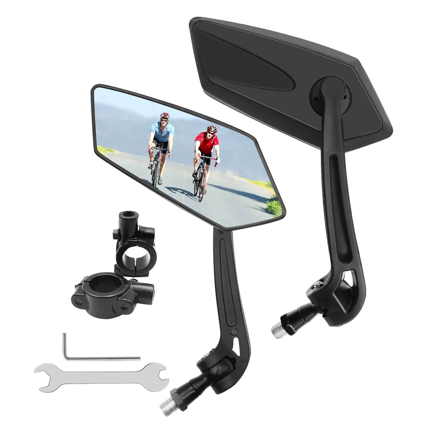 Fahrradspiegel HD, 2 Stück Universal Fahrradrückspiegel,360 Grad drehbar Fahrradspiegel Klappbar,Fahrradspiegel für e-bike,Rückspiegel Fahrrad kompatibel mit allen Modellen(links + rechts) von SUPRBIRD