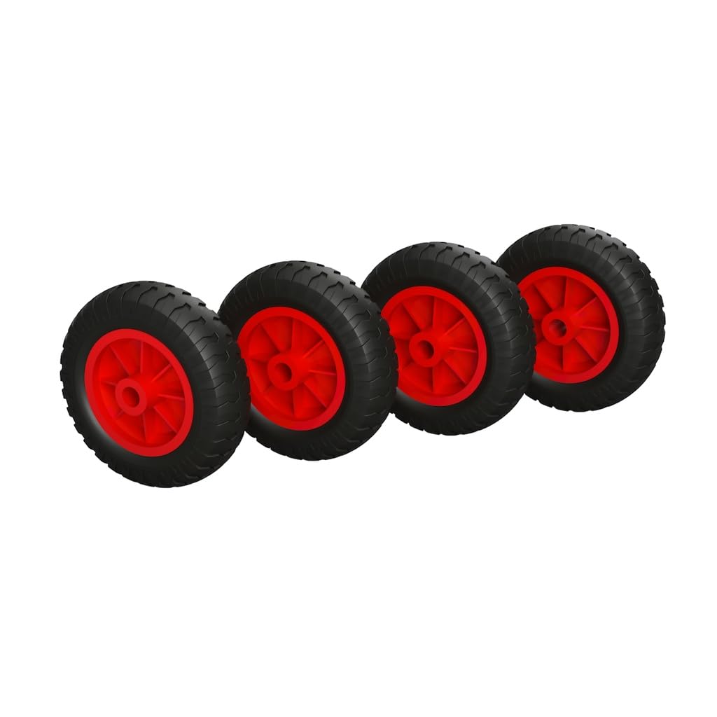 4 x PU Rad Ø 160 mm Gleitlager Kompressor Rolle Sliprolle PANNENSICHER, schwarz/rot 4 x PU Rad Ø 160 mm Gleitlager Kompressor Rolle Sliprolle PANNENSICHER, schwarz/rot von SUPROD
