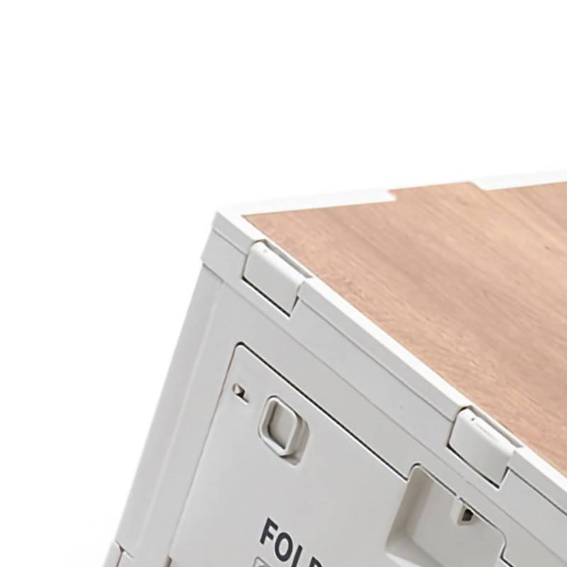 SUPYINI Outdoor-Faltbare Aufbewahrungsbox, Stapelbare Umweltfreundliche Behälter mit Holzabdeckung für Camping, Wandern, Zuhause oder Büro (Leichte Kaffeefarbe) von SUPYINI