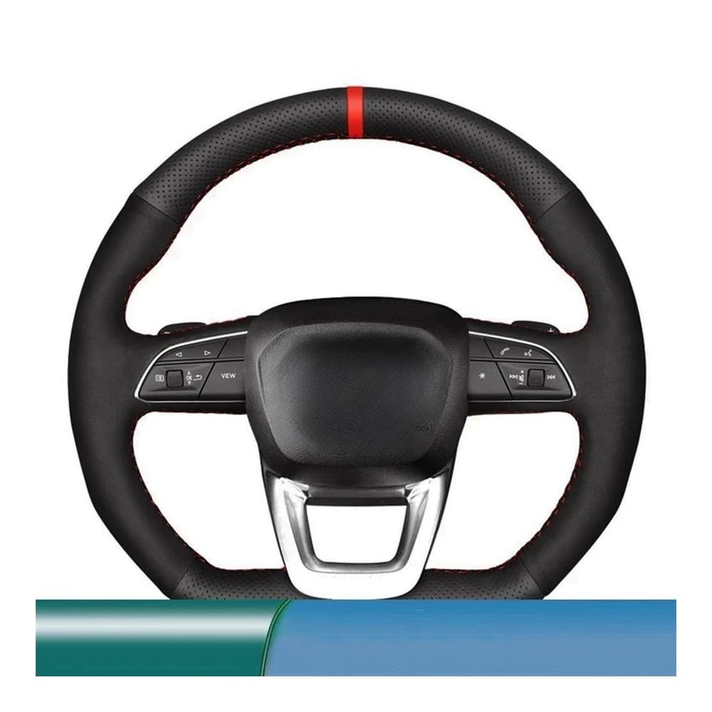 Auto-Lenkradabdeckung Auto-Lenkradabdeckung Für Q3 2018–2019 Q5 (FY) 2017–2019 Q7 (4M) 2015–2019 Q8 Autozubehör Ledergeflecht Lenkradhüllen(Red Thread) von SUSHUANG