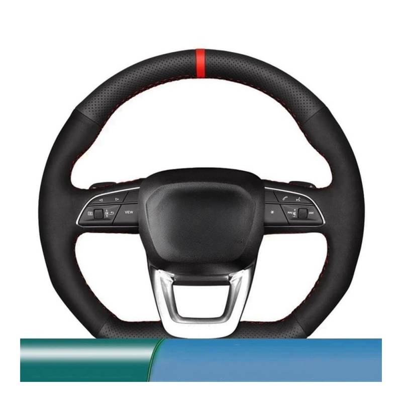 Auto-Lenkradabdeckung Auto-Lenkradabdeckung Für Q3 2018–2019 Q5 (FY) 2017–2019 Q7 (4M) 2015–2019 Q8 Autozubehör Ledergeflecht Lenkradhüllen(Red Thread) von SUSHUANG