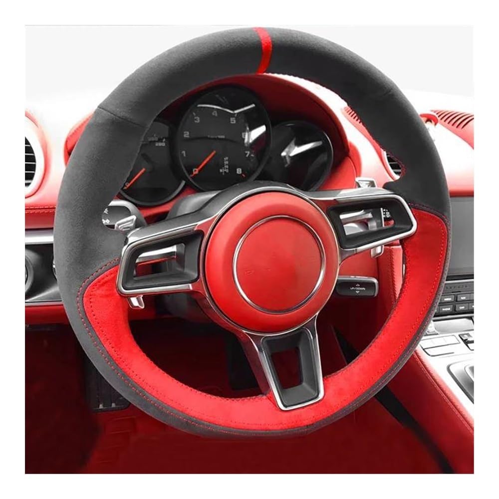 Auto-Lenkradabdeckung Auto-Lenkradbezug Für Taycan Für Cayenne Für Panamera 718 911 Handgenäht rutschfest Lenkradhüllen(11 Star Yellow) von SUSHUANG