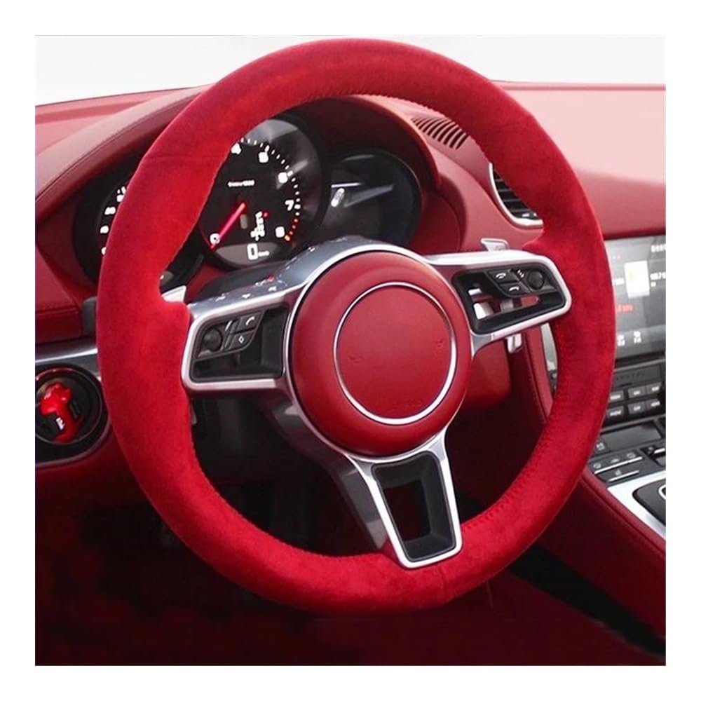 Auto-Lenkradabdeckung Auto-Lenkradbezug Für Taycan Für Cayenne Für Panamera 718 911 Handgenäht rutschfest Lenkradhüllen(5) von SUSHUANG