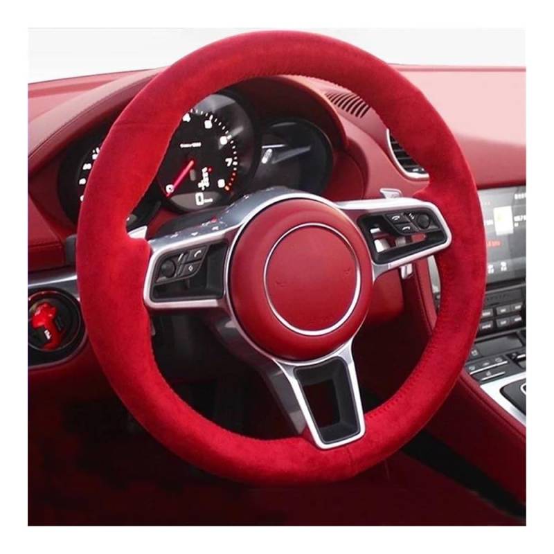 Auto-Lenkradabdeckung Auto-Lenkradbezug Für Taycan Für Cayenne Für Panamera 718 911 Handgenäht rutschfest Lenkradhüllen(5) von SUSHUANG