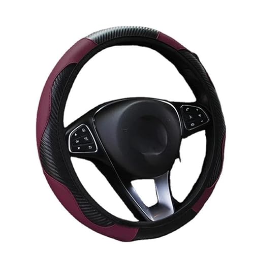 Auto-Lenkradabdeckung Auto-Lenkradbezug Kohlefaser Atmungsaktiv rutschfest PU-Leder Universell 37–38 cm Lenkradbezüge Dekorationszubehör Lenkradhüllen(11 Star Yellow) von SUSHUANG