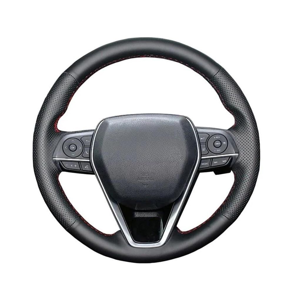 Auto-Lenkradabdeckung Für Avalon Für Camry 2018-2019 Leder-Autolenkradabdeckung Für Corolla 2018-2020 Für Crown 2018-2019 RAV4 2019 Lenkradhüllen(Light Blue Thread) von SUSHUANG
