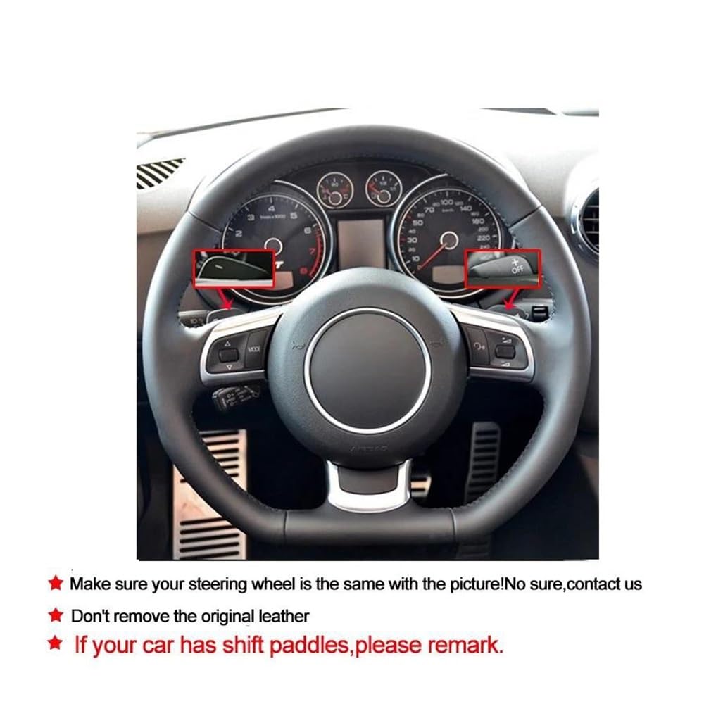 Auto-Lenkradabdeckung Für TT TTS 8J 2006-2013 2014 A3 S3 8P Sportback 2008 2009 2010 2011 2012 Handgenähte Auto-Lenkradabdeckung Lenkradhüllen(Red Thread) von SUSHUANG