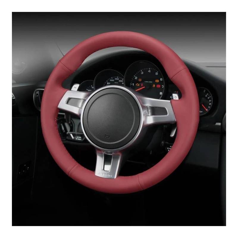 Auto-Lenkradabdeckung Leder Auto Lenkradbezug Für Taycan Für Cayenne Für Panamera 718 911 Teile Handgenäht Sportstil Lenkradhüllen(1 UK) von SUSHUANG