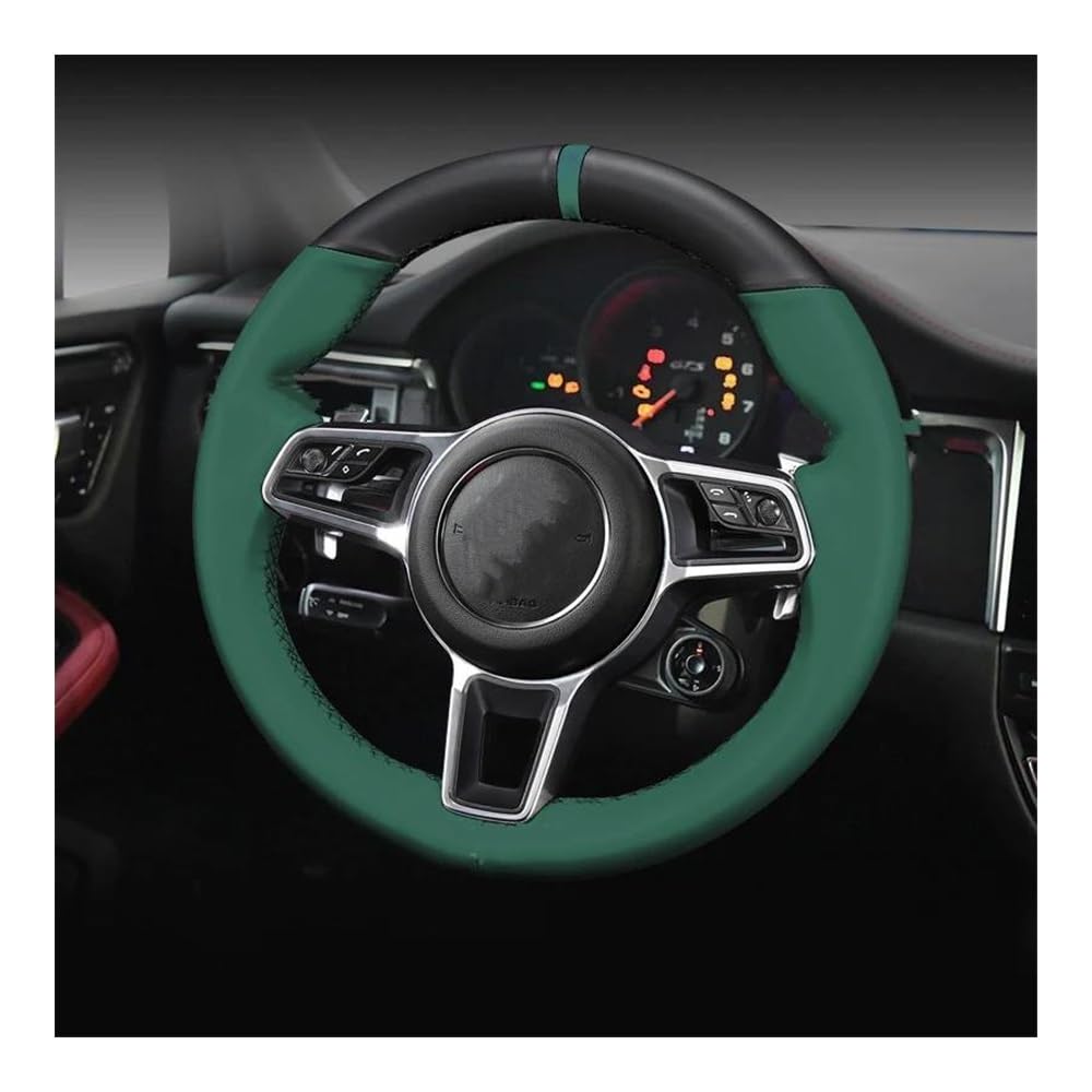 Auto-Lenkradabdeckung Leder Auto Lenkradbezug Für Taycan Für Cayenne Für Panamera 718 911 Teile Handgenäht Sportstil Lenkradhüllen(6) von SUSHUANG