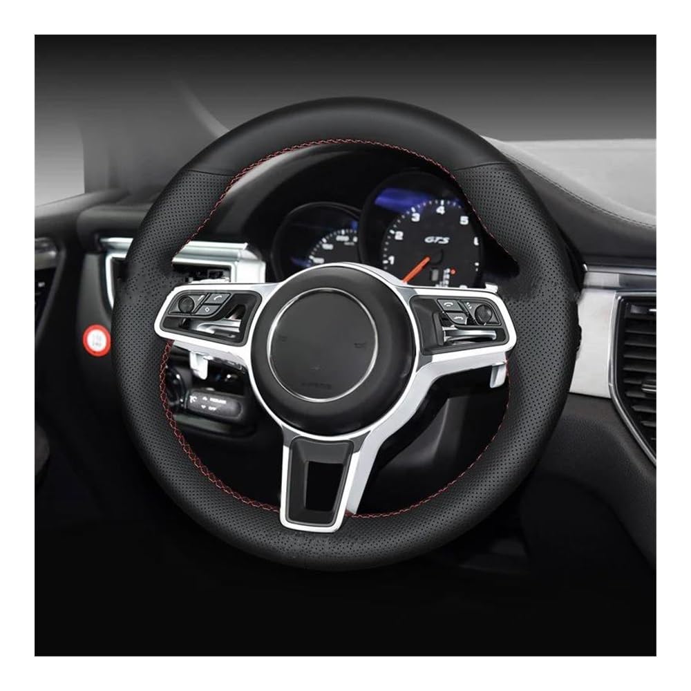 Auto-Lenkradabdeckung Leder Auto Lenkradbezug Für Taycan Für Cayenne Für Panamera 718 911 Teile Handgenäht Sportstil Lenkradhüllen(8) von SUSHUANG