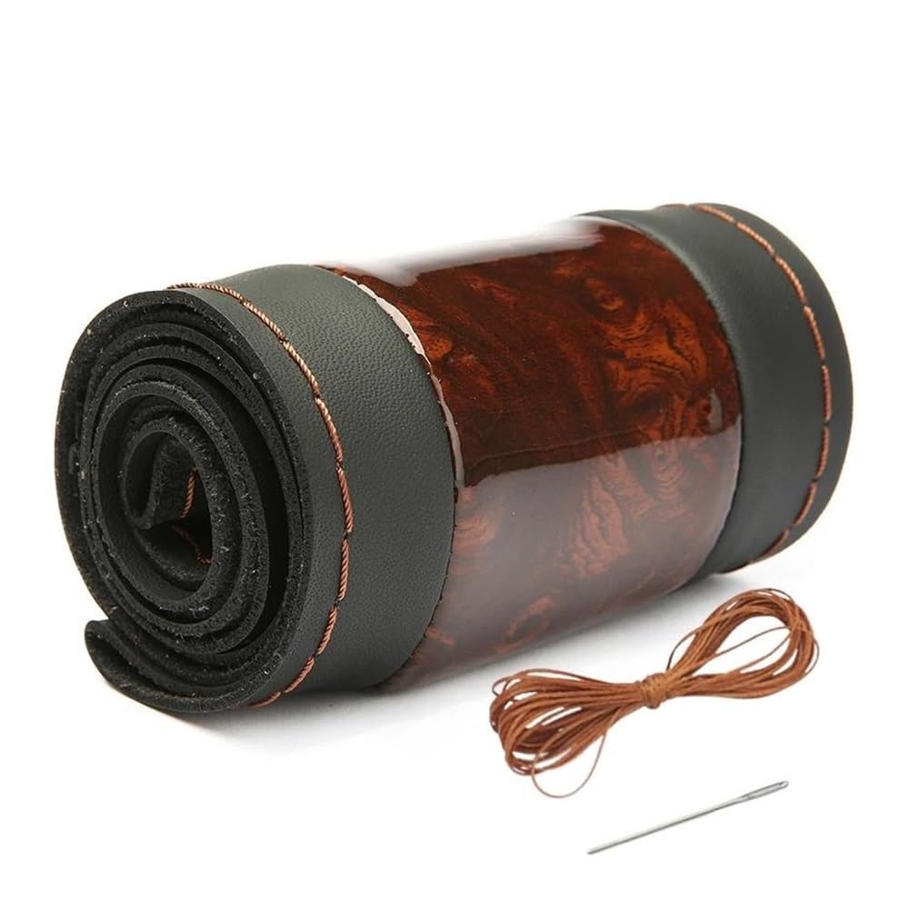 Auto-Lenkradabdeckung Leder-Lenkradhülle Geflochtenes Leder Auto-Radabdeckung Sportlicher Flechtbezug Für Lenkrad 38 cm Lenkradhüllen(1 UK) von SUSHUANG