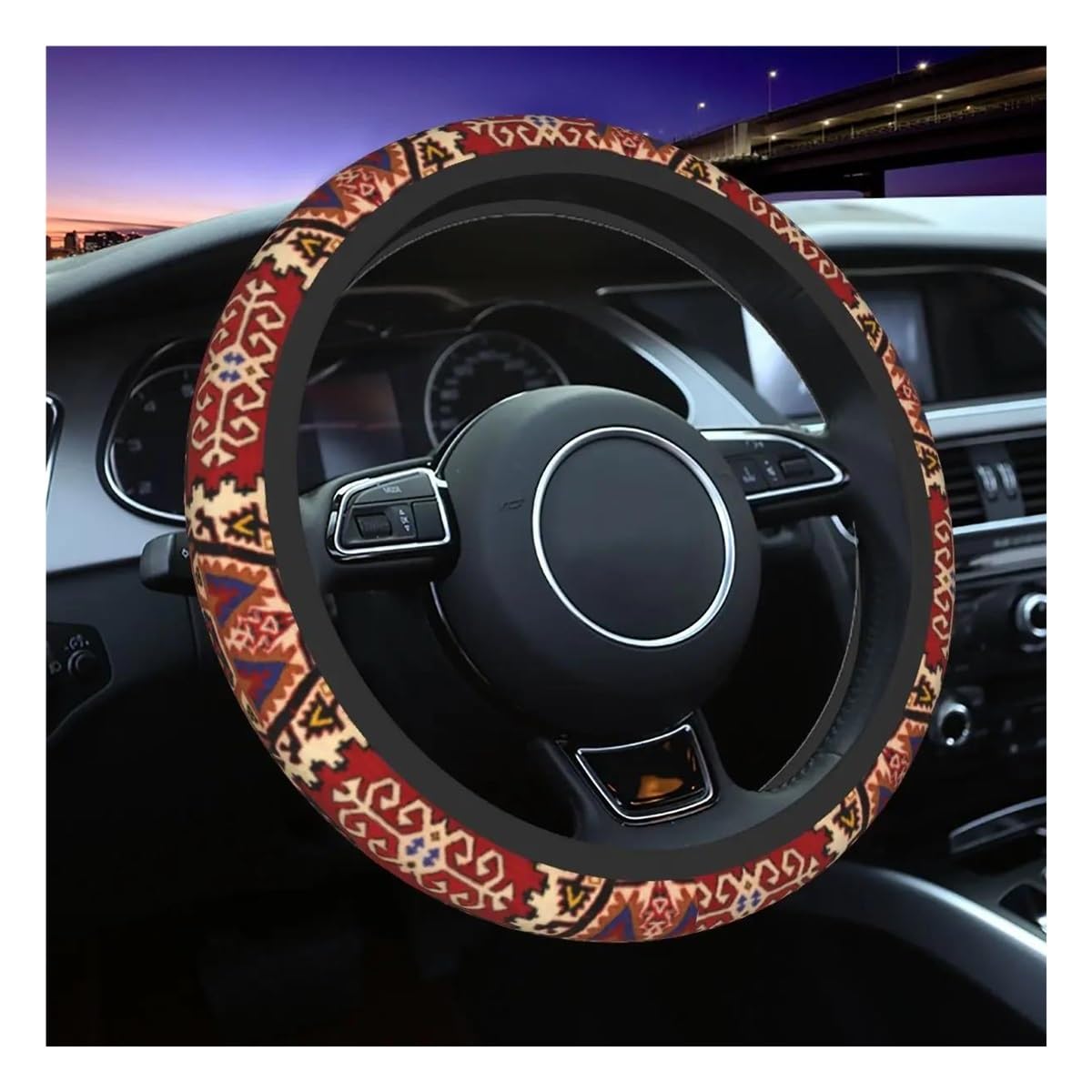 Auto-Lenkradabdeckung Lenkradbezüge Universal Soft Lenkradschutz Für SUV-Autozubehör Lenkradhüllen(Blanc) von SUSHUANG