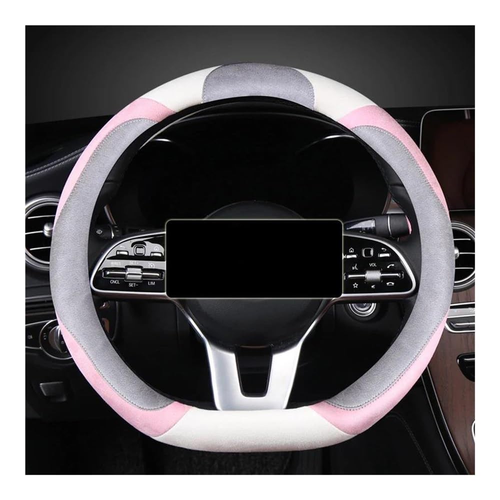 Auto-Lenkradabdeckung Lenkradbezug 15 Zoll Universell rutschfest Atmungsaktiv D/O-Lenkradbezug Auto-Innenzubehör Lenkradhüllen(Blanc,D Type) von SUSHUANG