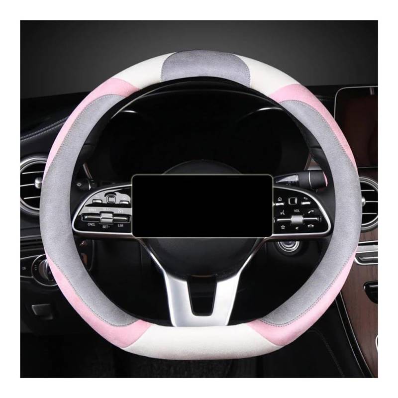 Auto-Lenkradabdeckung Lenkradbezug 15 Zoll Universell rutschfest Atmungsaktiv D/O-Lenkradbezug Auto-Innenzubehör Lenkradhüllen(Blanc,D Type) von SUSHUANG