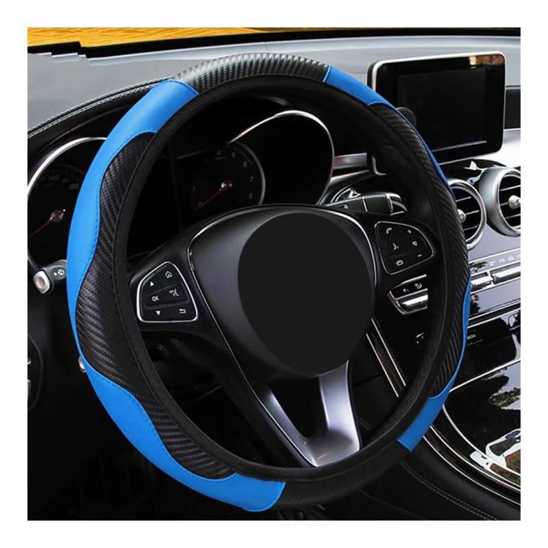 Auto-Lenkradabdeckung PU-Leder-Lenkradabdeckungen Geeignet Für 37–38 cm Kohlefaser Autodekoration Auto-Lenkradabdeckung Rutschfestes Autozubehör Lenkradhüllen(1 UK) von SUSHUANG