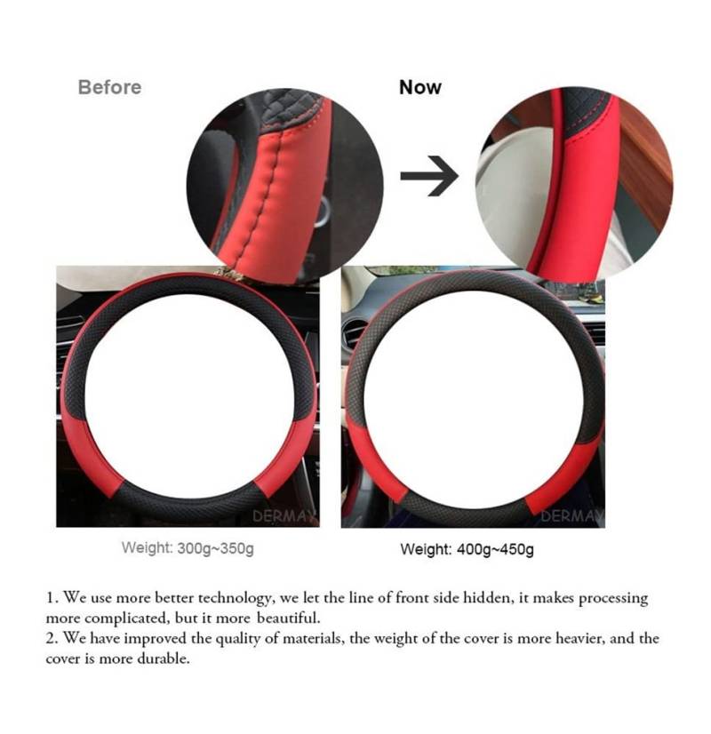 Auto-Lenkradabdeckung PU-Leder-Lenkradbezug Für CX-3 CX-4 CX-5 CX-7 CX-9 Für Mazda 3 Für Axela 6 Gh Gj Für Demio Anti-Rutsch Lenkradhüllen(Blanc) von SUSHUANG