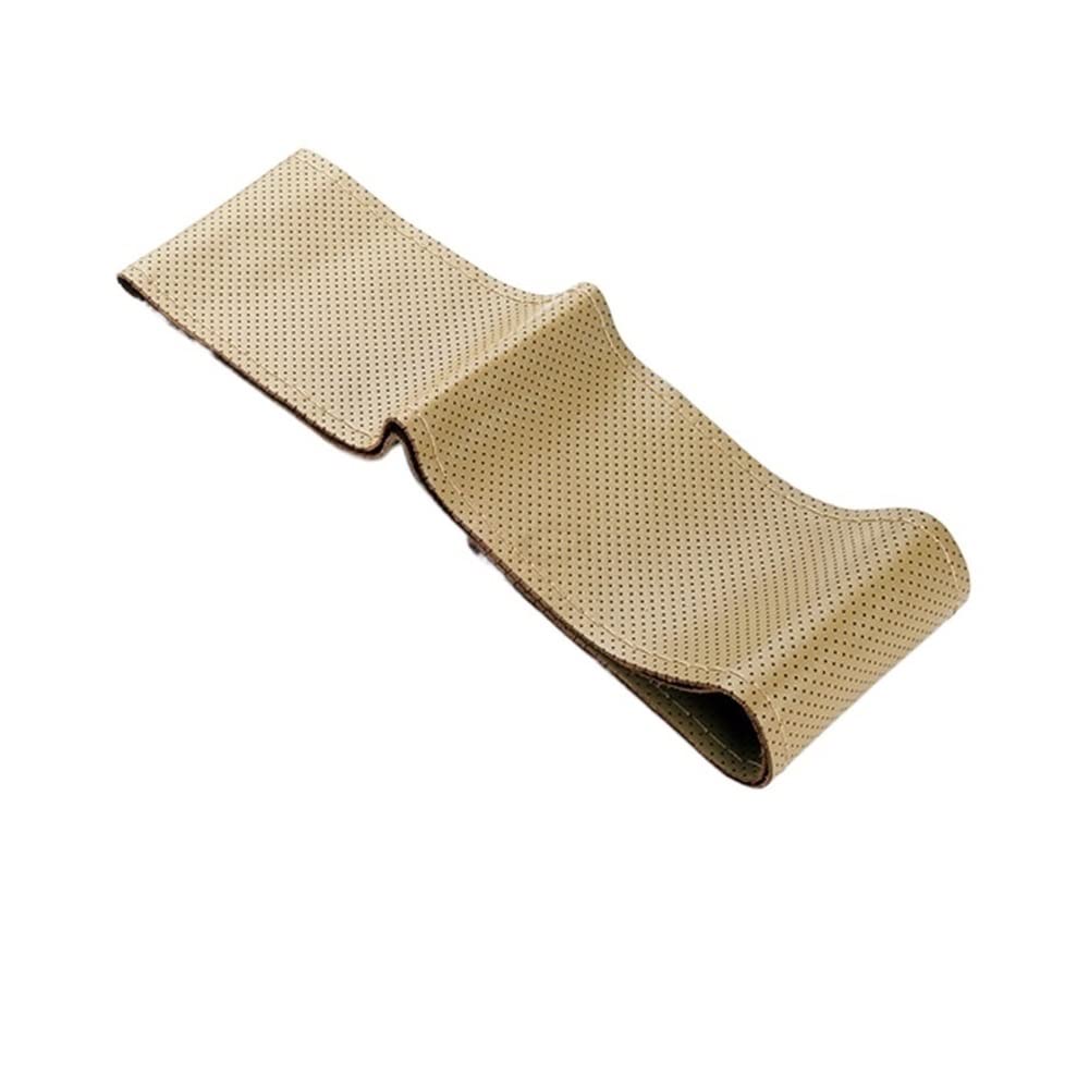 Auto-Lenkradabdeckung Thread Soft Non-Slip Auto Interior Accessories Kits 38cm 15inch Car Steering Wheel Braid Cover Kunstleder Nadeln Lenkradhüllen(Blanc) von SUSHUANG
