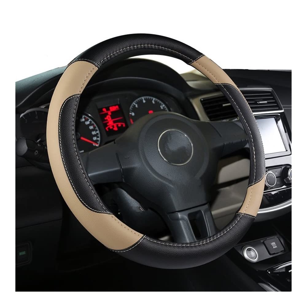 Auto-Lenkradabdeckung Universal Autozubehör Auto-Styling Lenkradabdeckung PU-Leder 37-38CM Autos Radabdeckungen Anti-Rutsch Atmungsaktiv Lenkradhüllen(1 UK) von SUSHUANG