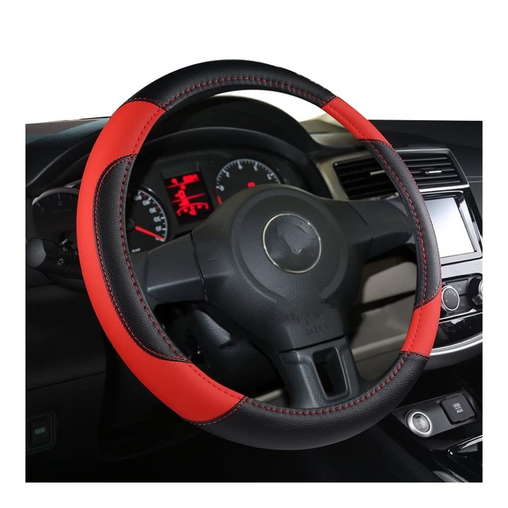 Auto-Lenkradabdeckung Universal Autozubehör Auto-Styling Lenkradabdeckung PU-Leder 37-38CM Autos Radabdeckungen Anti-Rutsch Atmungsaktiv Lenkradhüllen(11 Star Yellow) von SUSHUANG