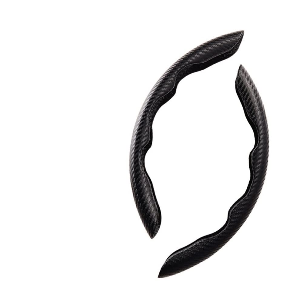 Auto-Lenkradabdeckung Universal Car Steering Wheel Booster Cover Anti-Rutsch Auto Interior Dekoration Zubehör 1Paar Rot Carbon Fiber Look Lenkradhüllen(09) von SUSHUANG