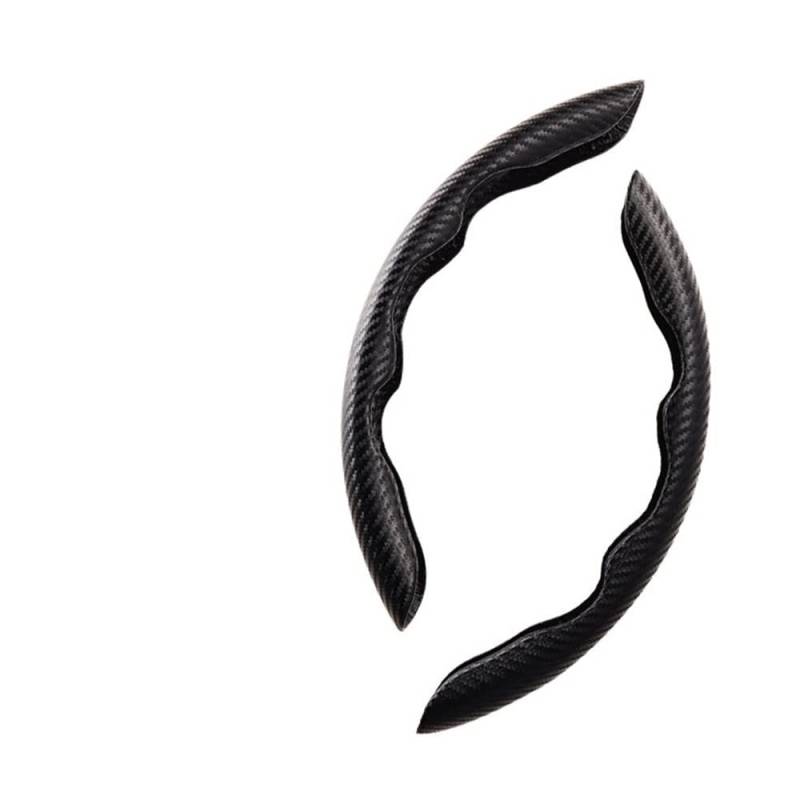Auto-Lenkradabdeckung Universal Car Steering Wheel Booster Cover Anti-Rutsch Auto Interior Dekoration Zubehör 1Paar Rot Carbon Fiber Look Lenkradhüllen(09) von SUSHUANG