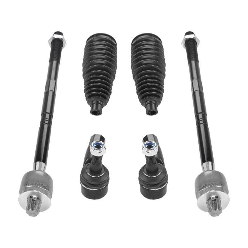 SUSMONSTER Spurstange Axialgelenk inkl. Spurstangenkopf Vorderachse Links&Retchs + Lenkmanschettensatz 6 Teilig Vorne Kompatibel mit VW EOS Golf Golf Plus Jetta Passat Scirocco Sharan Tiguan Touran von SUSMONSTER