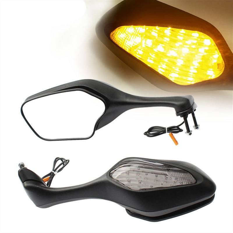 Motorrad-Rückspiegel Mit Blinker Für Honda CBR1000RR CBR 1000 RR 2008–2016 Spiegel Mit Blinker (Color : Black A) von SUTLI