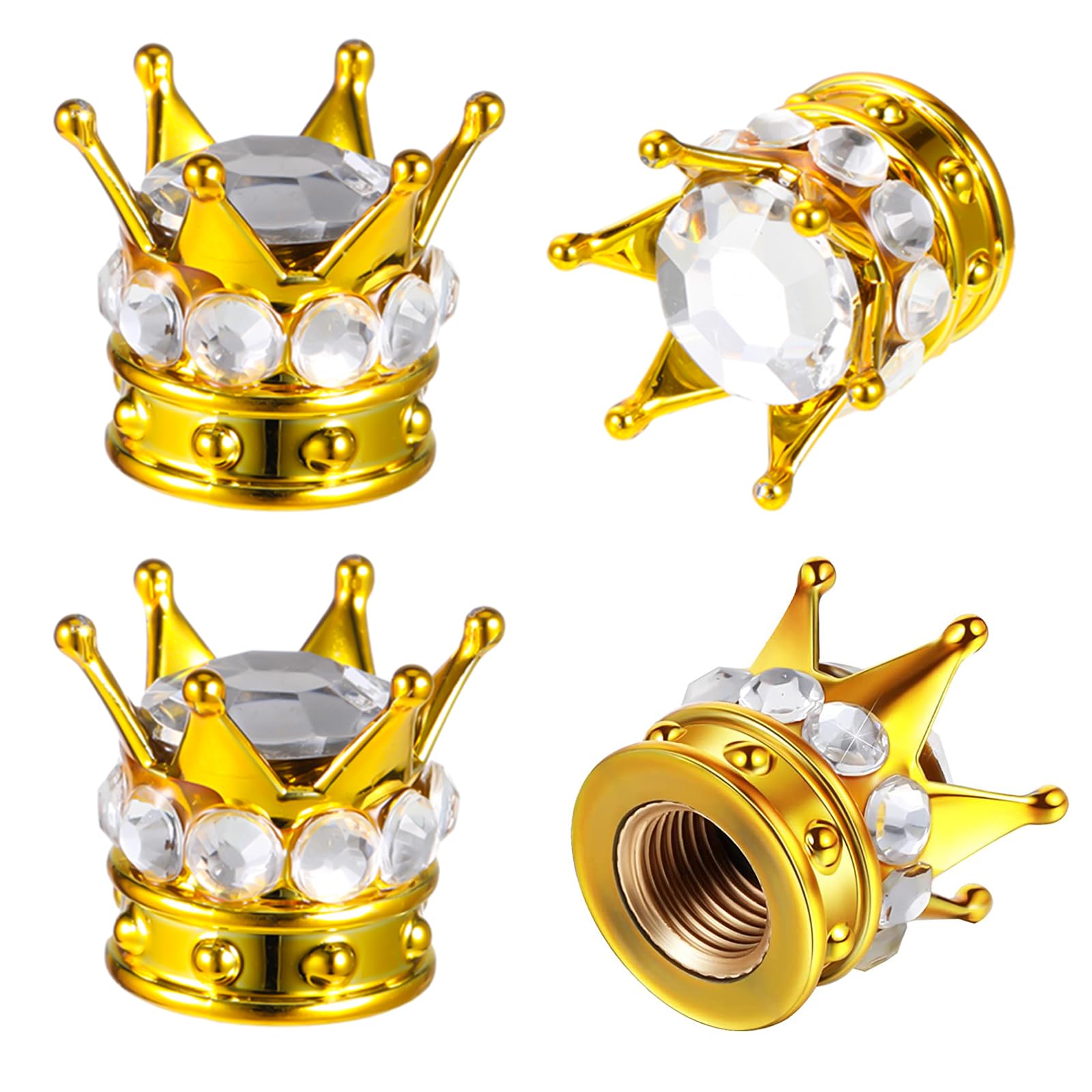 4 Pcs Bling Bling Ventilkappen Auto, Goldene Krone Ventilkappen Fahrrad Französisch, Fahrrad Ventilkappen, Auto Ventilkappen,Ventilkappen Motorrad,Reifenventilkappen,Universal-Ventilkappen 4 Pcs Bling Bling Ventilkappen Auto, Goldene Krone Ventilkappen Fahrrad Französisch, Fahrrad Ventilkappen, Auto Ventilkappen,Ventilkappen Motorrad,Reifenventilkappen,Universal-Ventilkappen von SUWIWKKOA