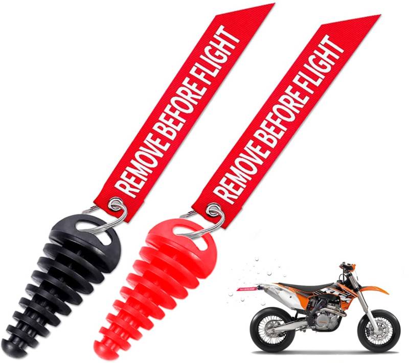 SUpoetry 2 Stück Waschstopfen für Motorrad-Fahrrad-2-Takt-Gummi-Auspuff-Schalldämpfer, 15mm-38mm Motorrad Auspuffstopfen Wasserdichter, Auspuffstopfen für Motorräder, Geländewagen(Schwarz & Rot) von SUpoetry