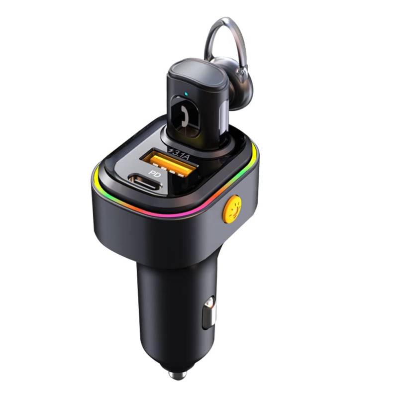 SVRITE 1 Stück Auto-Kopfhörer Typ-C PD36W Schnelllade-Autoladegerät In-Ear-Sprachsteuerung Drahtloses Bluetooth-Headset von SVRITE