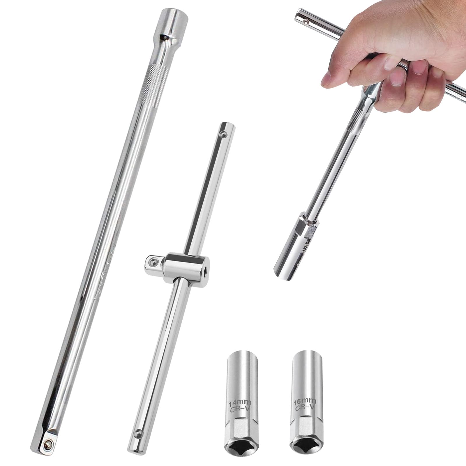 Schiebe T Griff Entferner, 2 Stück T Griff Zündkerzenschlüssel, für Zündkerzen 14mm /16mm Schwenkbare Magnetische, mit Schiebe T Griff Entferner Installer Werkzeug, für Auto Motorrad Schiebe T Griff Entferner, 2 Stück T Griff Zündkerzenschlüssel, für Zündkerzen 14mm /16mm Schwenkbare Magnetische, mit Schiebe T Griff Entferner Installer Werkzeug, für Auto Motorrad von SVUPUE