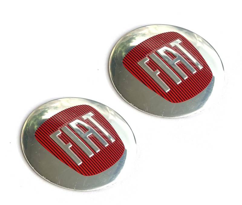 2 Stück 65mm Diameter Aufkleber passend für FIAT-Auto Style mit Logo. Für Auto Tuning, Nabenkappen, Abdeckkappen usw. Sticker mit Emblem. Mit einem transparenten Silikonschutz (2St.FIAT 65mm) von SVV