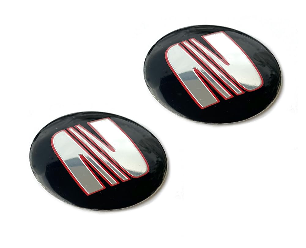 2 Stück 65mm Diameter Aufkleber passend fürSeat-Auto Style mit Logo. Für Auto Tuning, Nabenkappen, Abdeckkappen usw. Sticker mit Emblem. Mit einem transparenten Silikonschutz (2St. SEAT. 65mm) von SVV