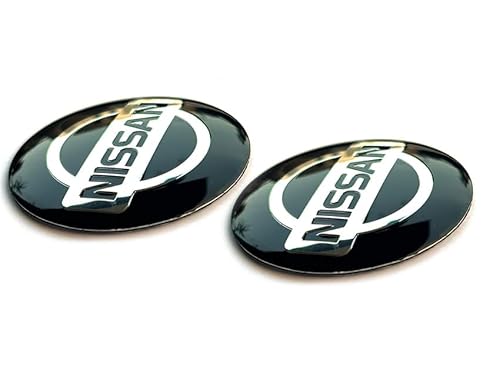 2 Stück Aufkleber 60mm Diameter mit Logo für Nissan-Auto. für Auto Kfz. Sticker mit Emblem für Nabenkappen usw. (60mm Niss. 2St.) von SVV