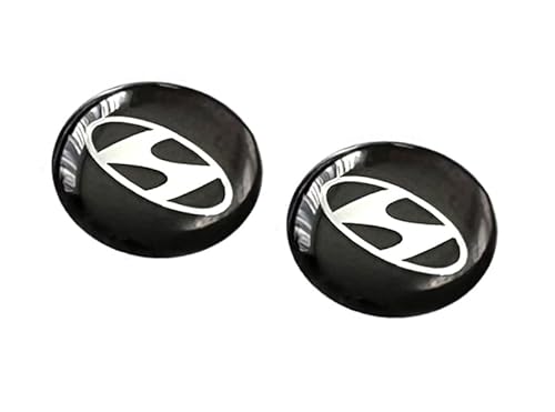 2 Stück Aufkleber mit Logo 11mm Diameter für Hyundai-Auto Kfz. Für Schlüssel Key Fernbedienung, usw. Sticker mit Emblem (11mm 2St. schwarz) von SVV
