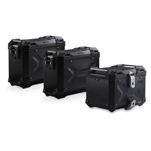 TRAX ADV Koffer-Komplettset schwarz inkl. Träger, Schlösser, Taschen SW-Motech von SW-Motech
