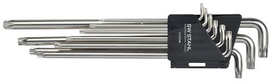 Sw Stahl Winkelschlüsselsatz, T-Profil, T10-T50, extra lang, 9-teilig [Hersteller-Nr. 04220SB] von SW STAHL