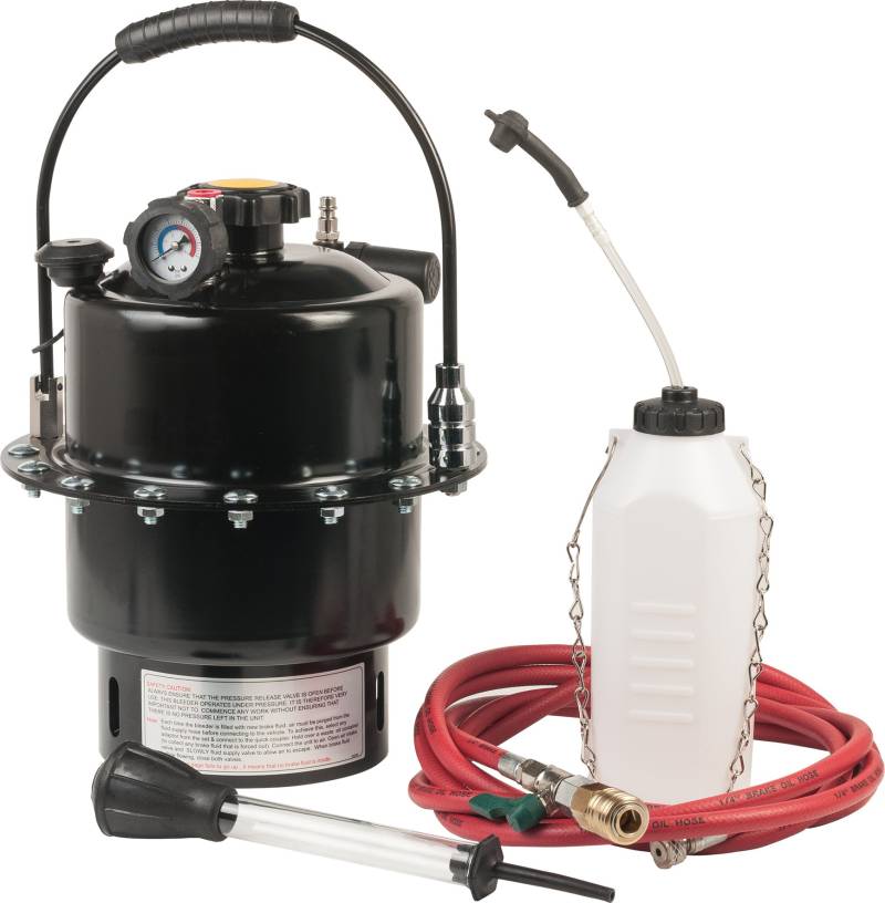 SW-Stahl 01498L Bremsen-Entlüftergerät, 5 l I pneumatisch mit Adapter I universal Werkstattbedarf I Kfz-Werkzeug mit Schlauch von SW-Stahl
