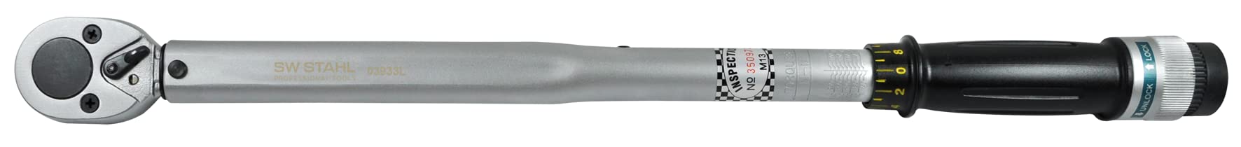 SW-Stahl 03933L Drehmomentschlüssel I 40-210 Nm I 1/2 12,5mm Antrieb I 570 mm lang I PKW/LKW Knarrenschlüssel I Ratschenschlüssel für Reifenwechsel von SW-Stahl