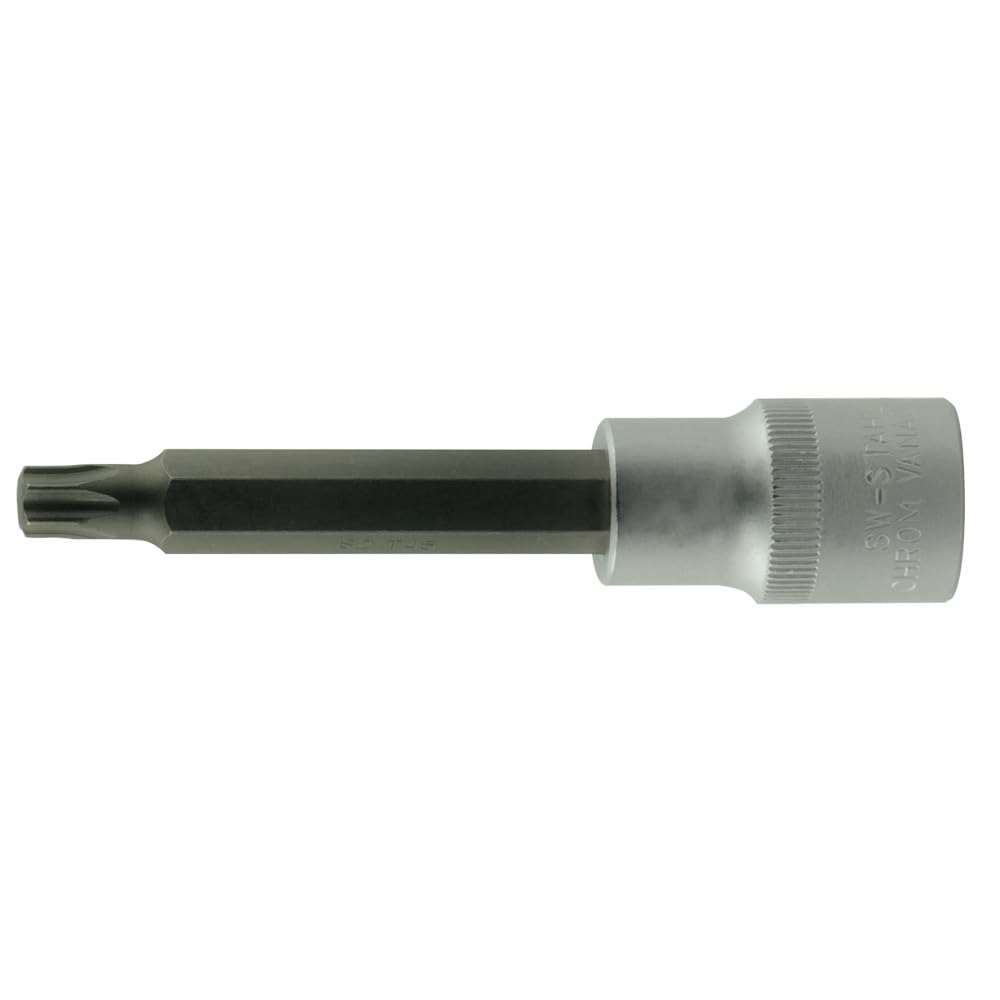 SW-Stahl 05394L Schraubendrehereinsatz, 1/2 I T-Profil I T50 x 140mm I Schraubendreher-Einsatz für Torx I Sechskant Einsatz von SW-Stahl