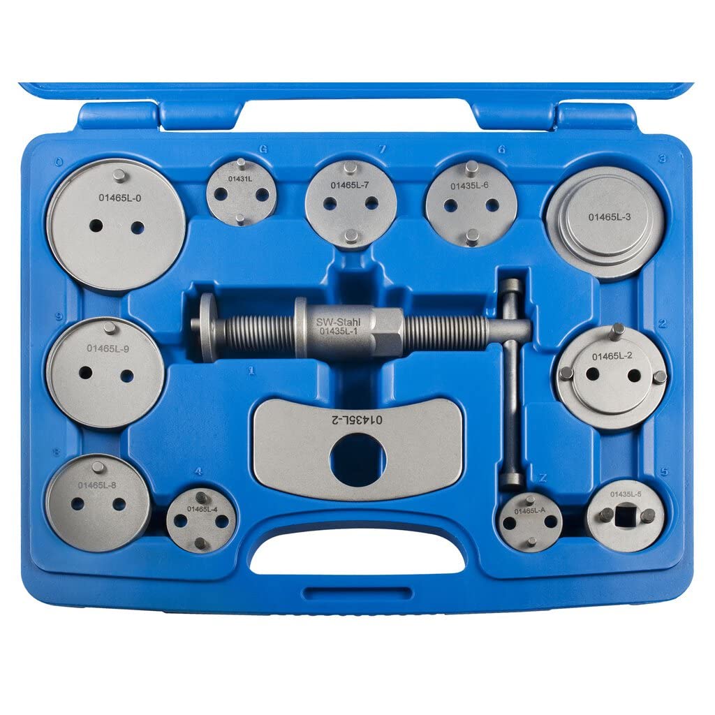 SW-Stahl 01435L Bremskolbenrückdrehwerkzeug, 13-teilig I Werkzeug Koffer Stahl I KFZ Universal Adapter I Rechtsgewinde Mechanik I Auto Bremsen Montage SW-Stahl 01435L Bremskolbenrückdrehwerkzeug, 13-teilig I Werkzeug Koffer Stahl I KFZ Universal Adapter I Rechtsgewinde Mechanik I Auto Bremsen Montage von SW-Stahl