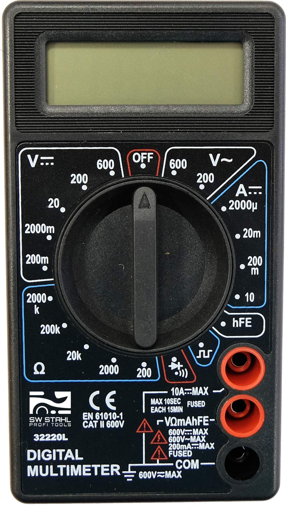 SW-Stahl 32220L Taschen-Multimeter, 600 V, Mit LCD Display, inkl. 2 x AAA Batterie von SW-Stahl