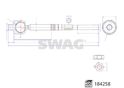 Swag Axialgelenk, Spurstange [Hersteller-Nr. 33109334] für Opel von SWAG