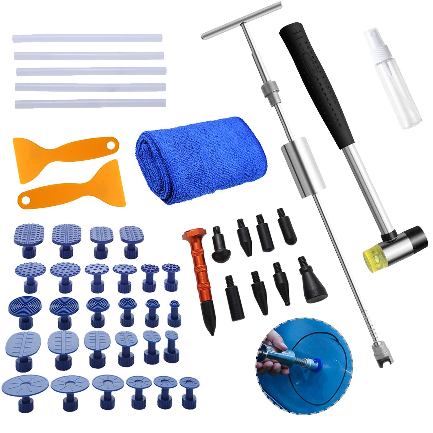 SWANEW Dellen Reparatur Ausbeulwerkzeug Lackfreies Set, 49 pcs Lackfreies Dellen Reparaturset Dent Puller Kit, Paintless Dent Removal Kit für Fahrzeug Dellen Hagel Schaden Tür Kühlschrank SWANEW Dellen Reparatur Ausbeulwerkzeug Lackfreies Set, 49 pcs Lackfreies Dellen Reparaturset Dent Puller Kit, Paintless Dent Removal Kit für Fahrzeug Dellen Hagel Schaden Tür Kühlschrank von SWANEW
